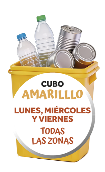 Жёлтый — Упаковка: пластик, металл, тетрапак (Envases)