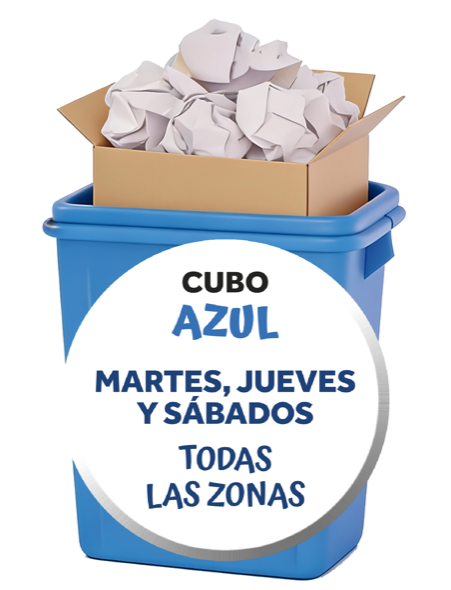 Синий — Бумага и картон (Papel y Cartón)